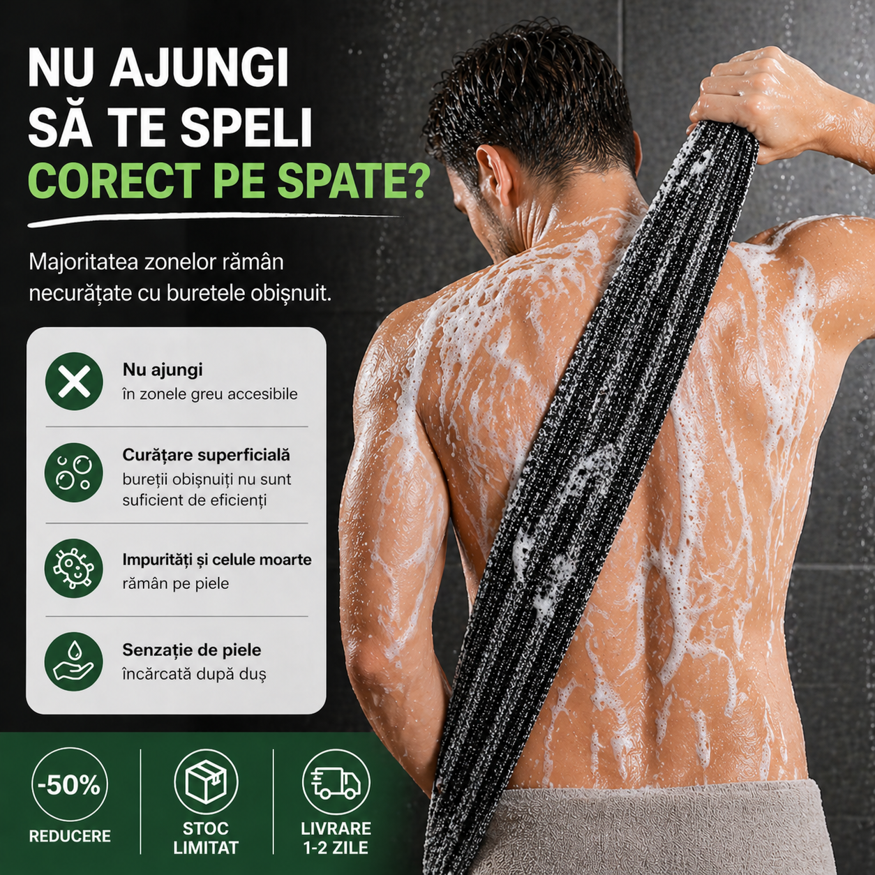 Derma™ Prosop exfoliant antibacterian pentru duș - mare