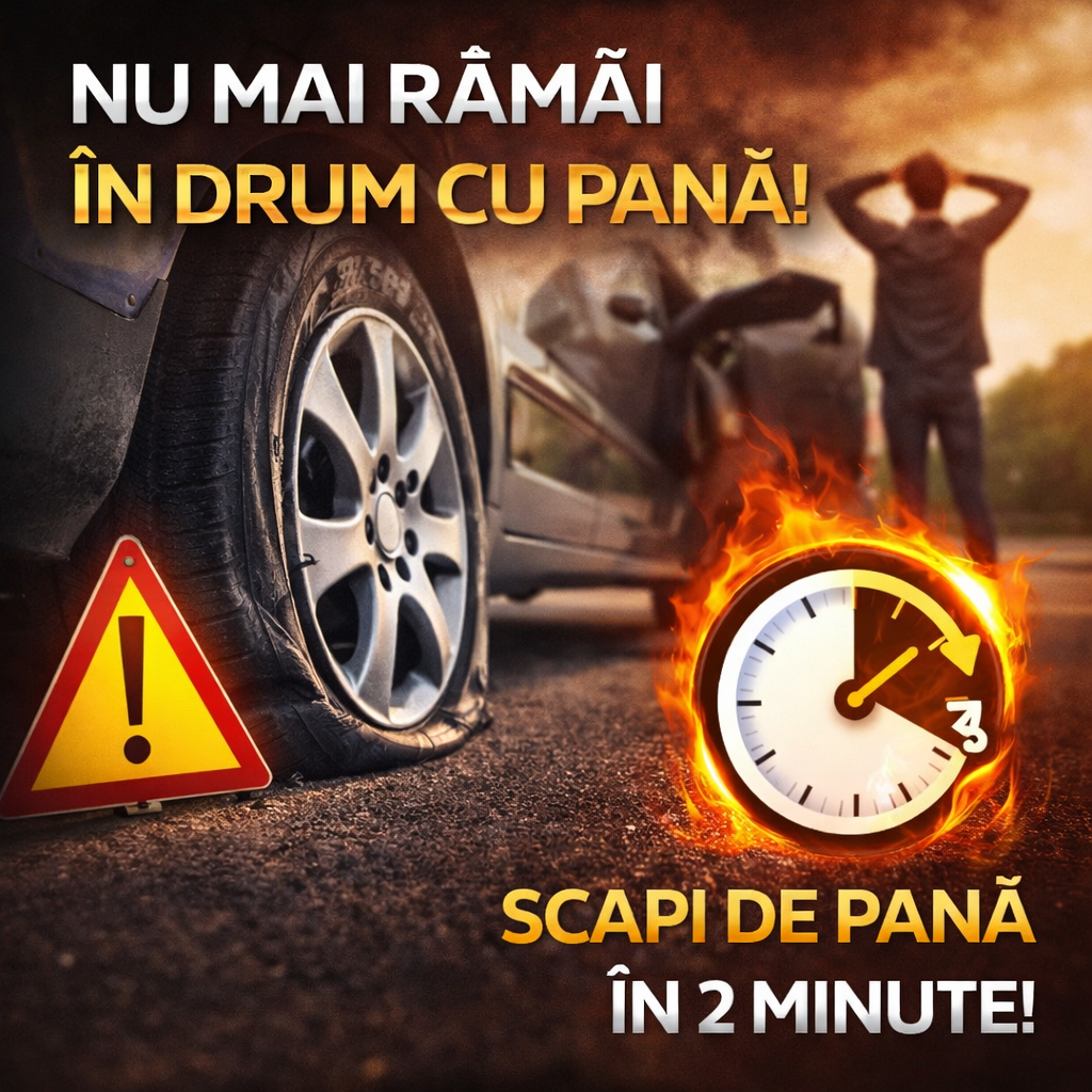 OFERTĂ 1+1 GRATIS – Kit Reparare Pană Auto (2 Seturi)