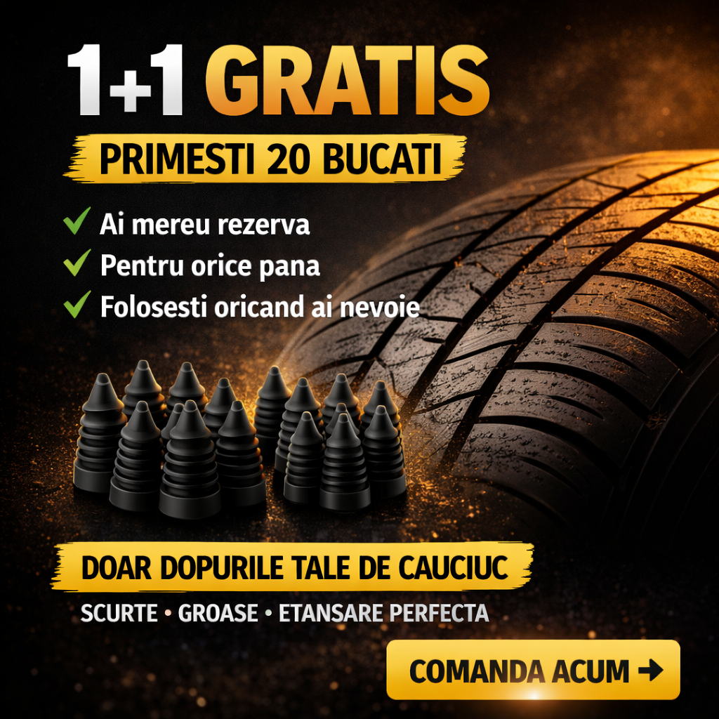 OFERTĂ 1+1 GRATIS – Kit Reparare Pană Auto (2 Seturi)