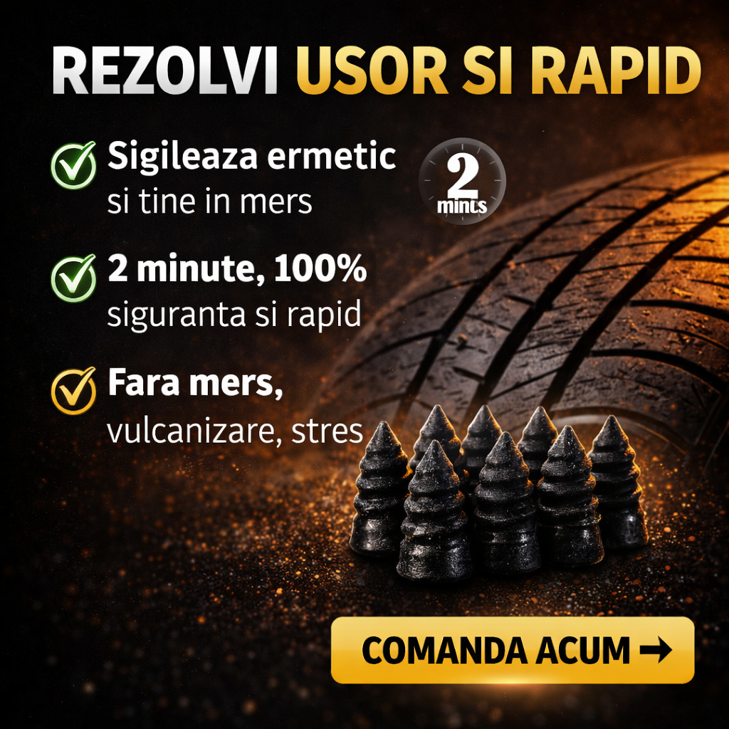 OFERTĂ 1+1 GRATIS – Kit Reparare Pană Auto (2 Seturi)