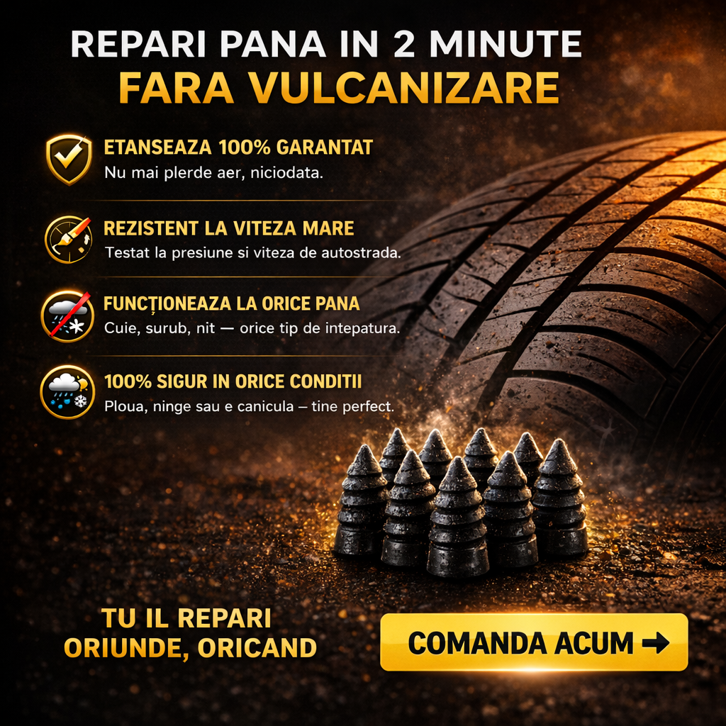 OFERTĂ 1+1 GRATIS – Kit Reparare Pană Auto (2 Seturi)