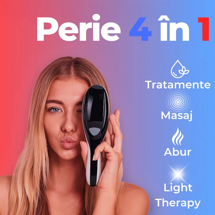 Perie terapeutică 4 în 1 cu masaj pentru stimularea creșterii părului