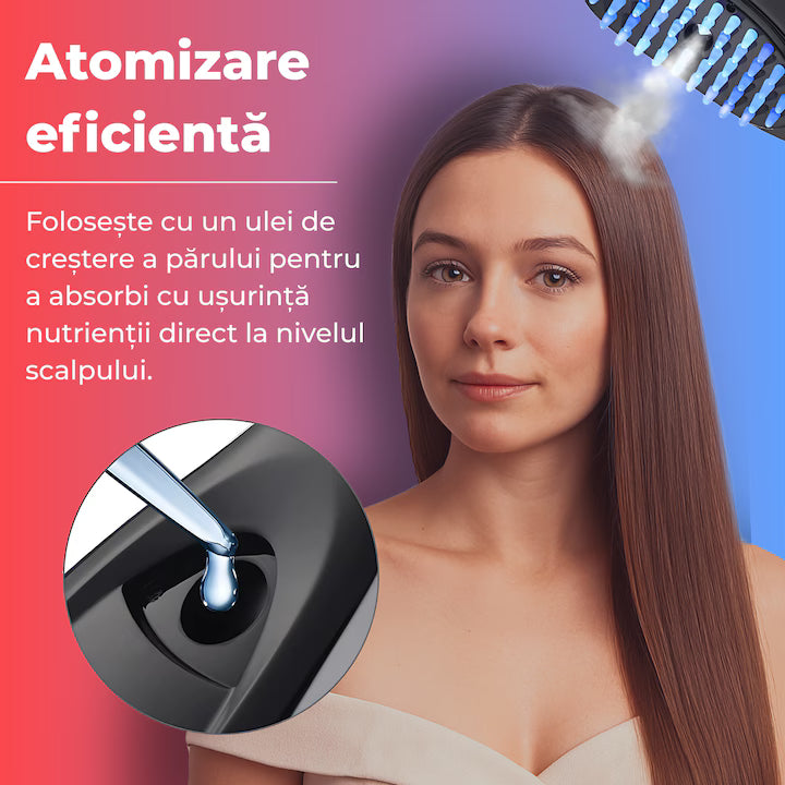 Perie terapeutică 4 în 1 cu masaj pentru stimularea creșterii părului