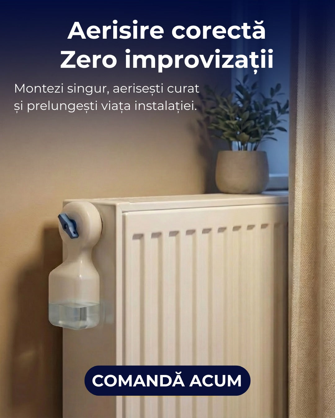 Dispozitiv Aerisire Calorifer cu Recipient