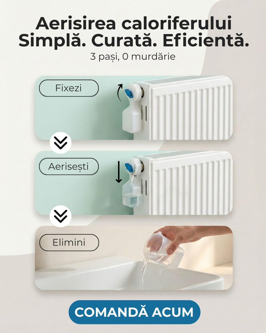 Dispozitiv Aerisire Calorifer cu Recipient