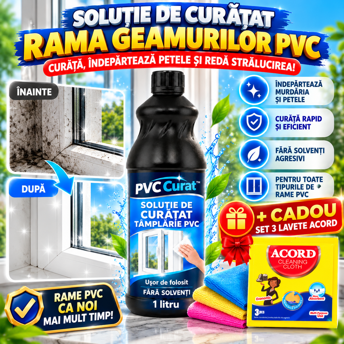 Soluție pentru Ramele Geamurilor PVC CleanFrame™